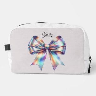 Iridescent Bow Personalised Accessory Pouch