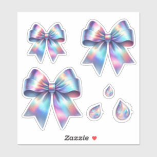 Iridescent Bow Set with Teardrops