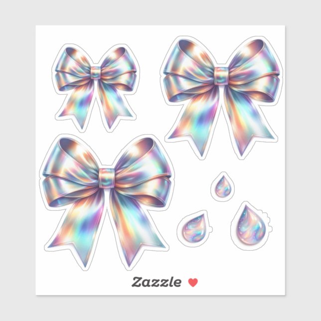 Iridescent Bows with Teardrops (Sheet)