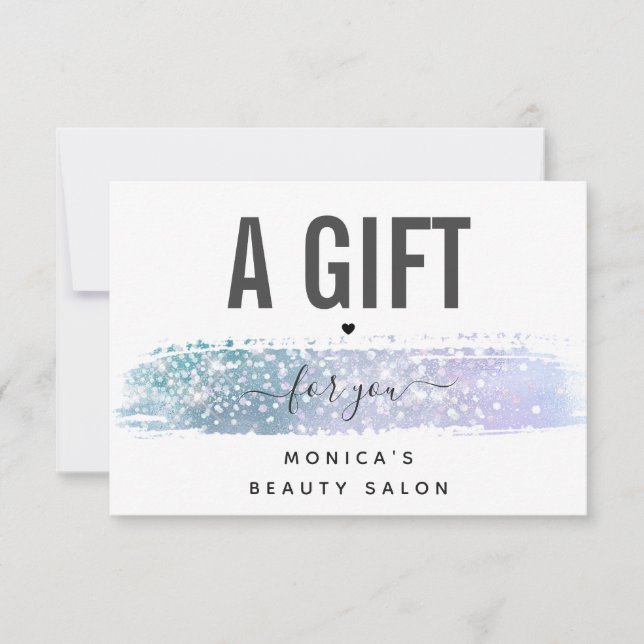 Iridescent Brush Stroke Modern Beauty Salon Spa (Front)