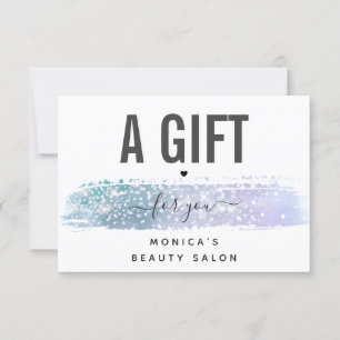 Iridescent Brush Stroke Modern Beauty Salon Spa