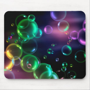 Iridescent Bubble On Black Mouse Mat