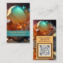 Iridescent Burst Abstract Citrine Crystal QR Code