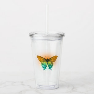 Iridescent Butterfly Acrylic Tumbler