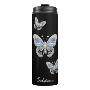 Iridescent Butterfly Elegance Thermal Tumbler