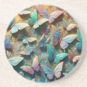 Iridescent Butterfly Garden Coaster