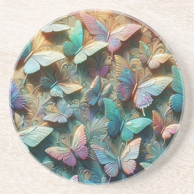 Iridescent Butterfly Garden Coaster (Front)