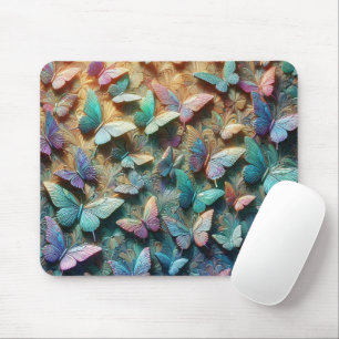 Iridescent Butterfly Garden Mousepad