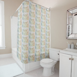 Iridescent Champagne Diamond Pattern  Shower Curtain