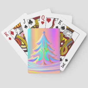 Iridescent Christmas Tree Playing Cards