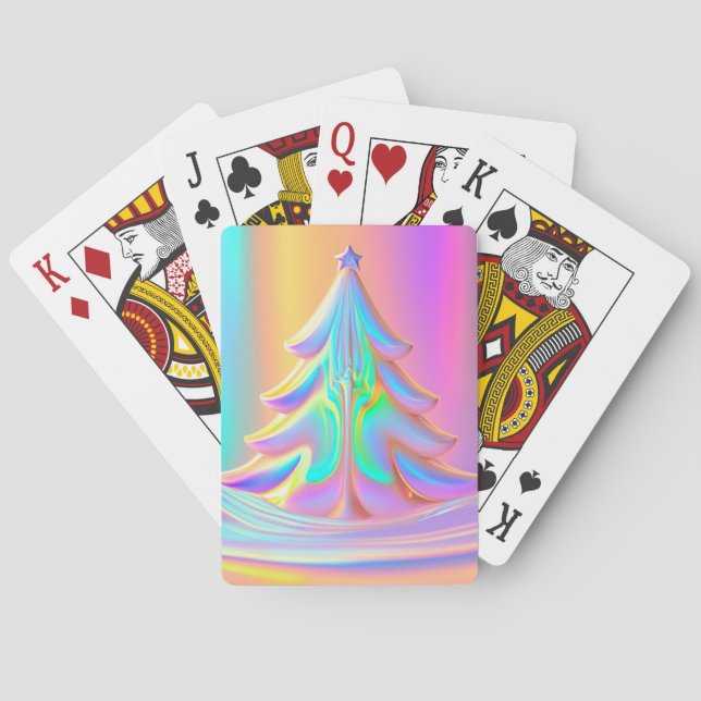 Iridescent Christmas Tree Playing Cards (Back)