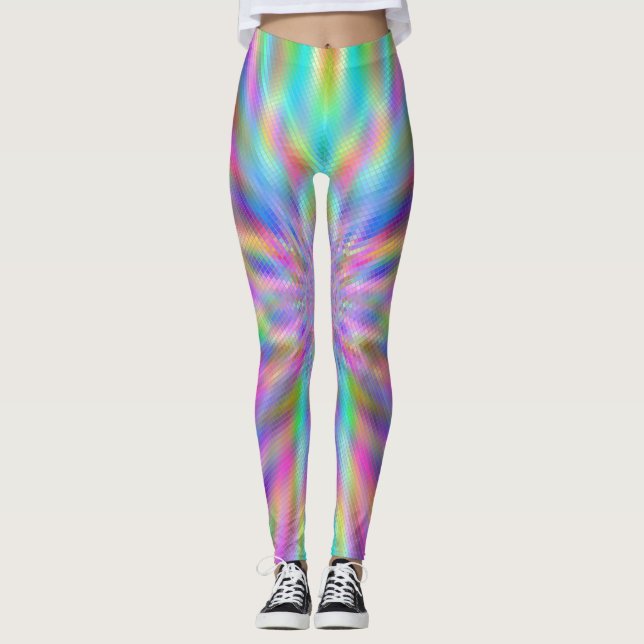 Iridescent Chrome Blocks Leggings (Front)