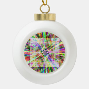 Iridescent Chrome Eleven Ceramic Ball Christmas Ornament