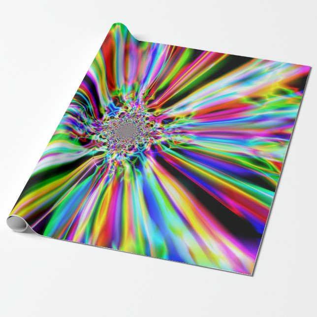 Iridescent Chrome Ten Wrapping Paper (Unrolled)