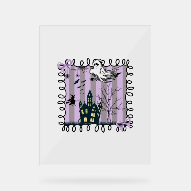 Iridescent Coquette Halloween Acrylic Sign (Front)