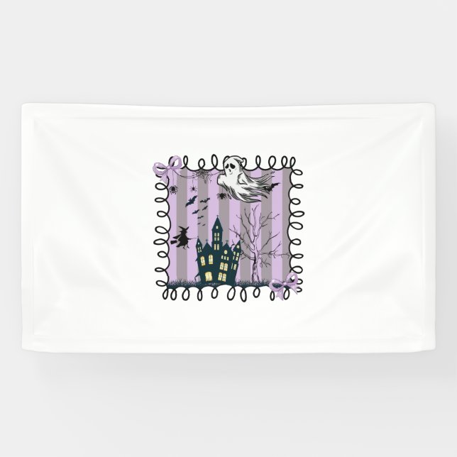 Iridescent Coquette Halloween Banner (Horizontal)