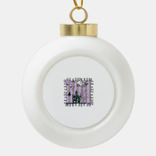 Iridescent Coquette Halloween Ceramic Ball Christmas Ornament