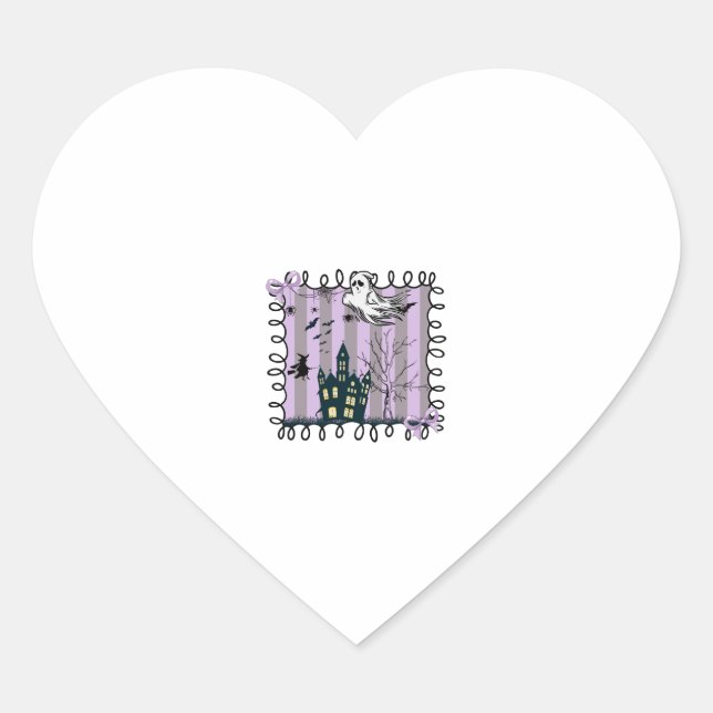 Iridescent Coquette Halloween Heart Sticker (Front)