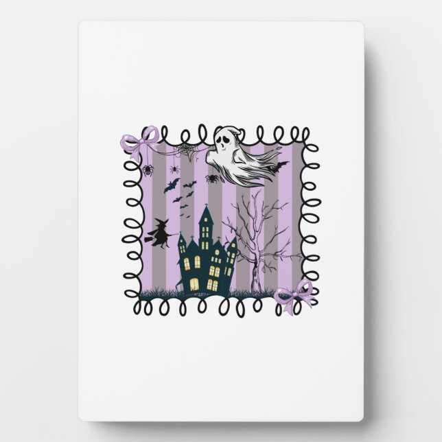 Iridescent Coquette Halloween Plaque (Front)