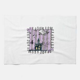 Iridescent Coquette Halloween Tea Towel