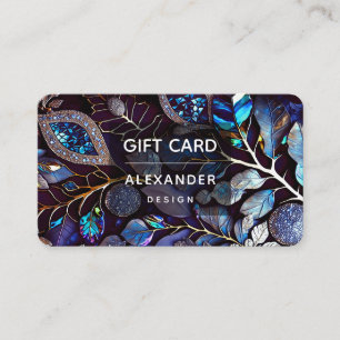 Iridescent Crystal Gemstones, Blue, Lavender Business Card