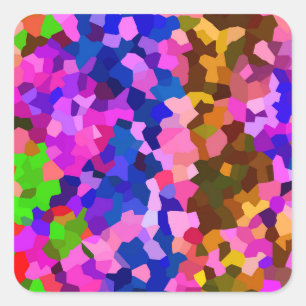 Iridescent Crystalline Abstract Pattern Square Sticker