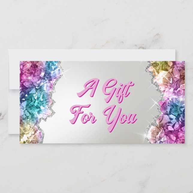 Iridescent crystals gift certificate (Front)