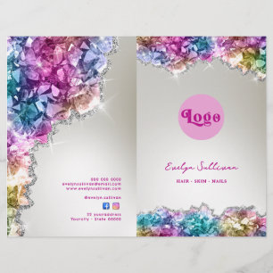 Iridescent crystals service menu brochure