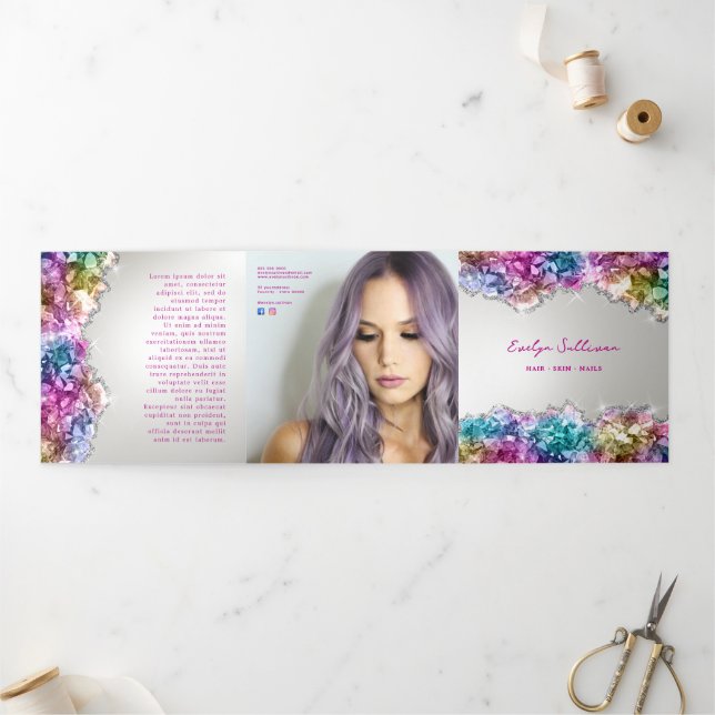 Iridescent crystals trifold brochure (Outside)