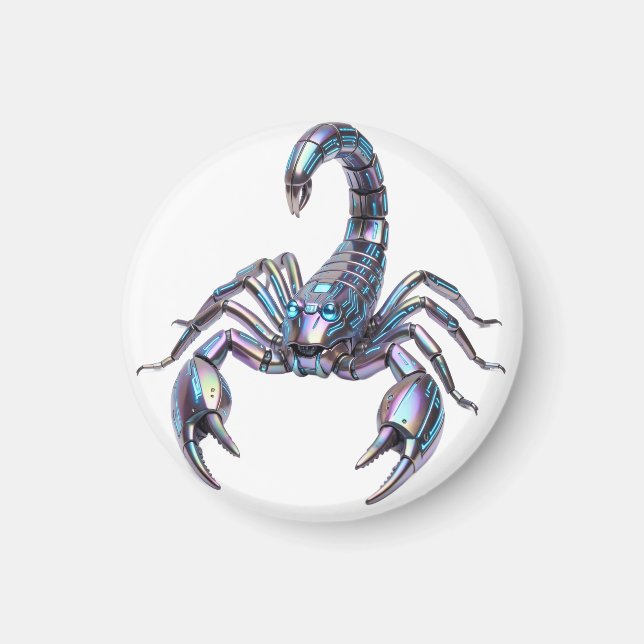 Iridescent Cyber Scorpion Mechanical Art Magnet (Front)