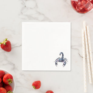 Iridescent Cyber Scorpion Mechanical Art Napkin