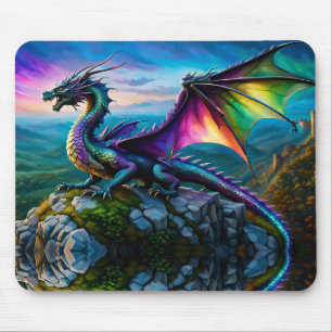 Iridescent Dragon Guards His Land Mouse Mat