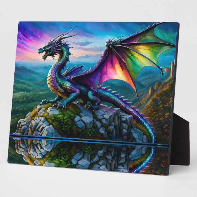 Iridescent Dragon Guards His Land Plaque (Side)