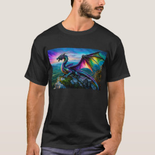 Iridescent Dragon Guards His Land T-Shirt