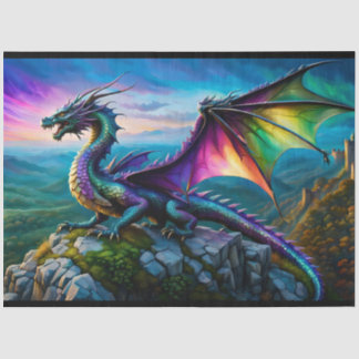 Iridescent Dragon Guards His Land Tissue Paper