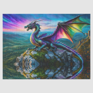 Iridescent Dragon Guards His Land Tissue Paper