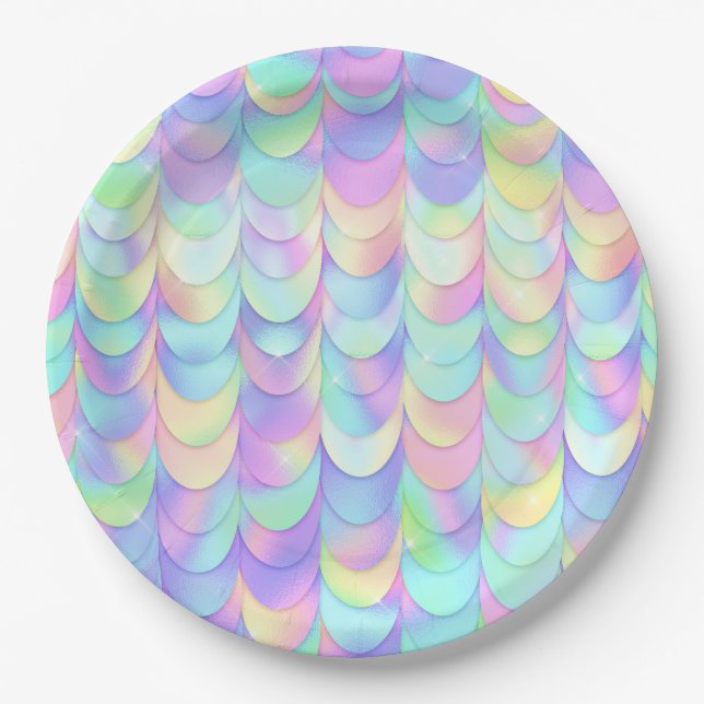 Iridescent Dragon Scale Paper Plate (Front)