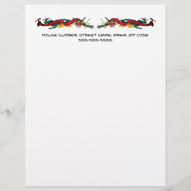 Iridescent Dragons letterhead Template (Front)