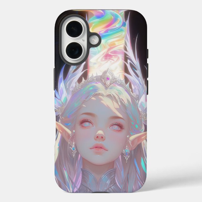 Iridescent Elf Queen with Aurora Crown Case-Mate iPhone Case (Back)