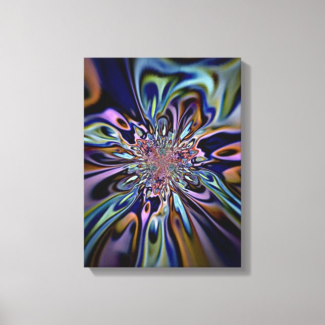 Iridescent Energy Flow Fractal Art Canvas Print (Front)
