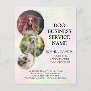 Iridescent Faux Holographic Walker Pet Sitting Flyer