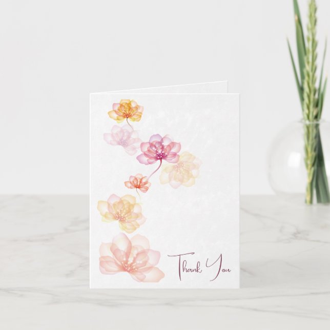 Iridescent Flowers For Sympathy Thank You Card (Front)