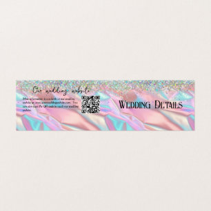 Iridescent Foil and Glitter Wedding Enclosure Card