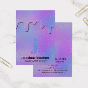 Iridescent Foil Drips Monogram Hair Clips Display