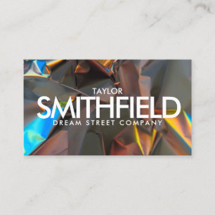 Iridescent Foil Holographic Modern Business Card