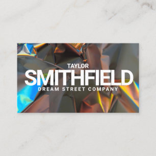 Iridescent Foil Holographic Modern Business Card