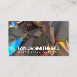 Iridescent Foil Holographic Modern Business Card