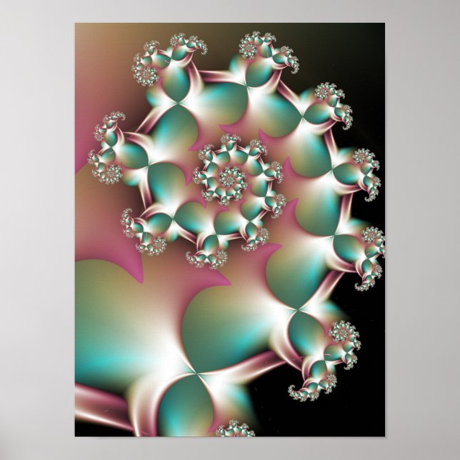 Iridescent Fractal Spiral Poster (Front)