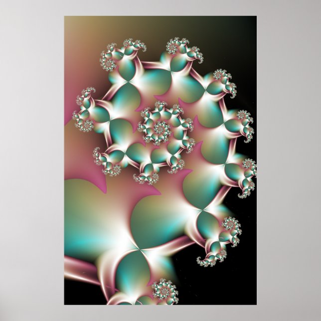 Iridescent Fractal Spiral Poster (Front)