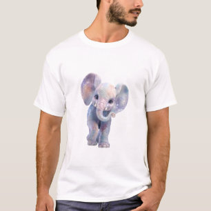 Iridescent Galaxy Baby Elephant Men T-Shirt